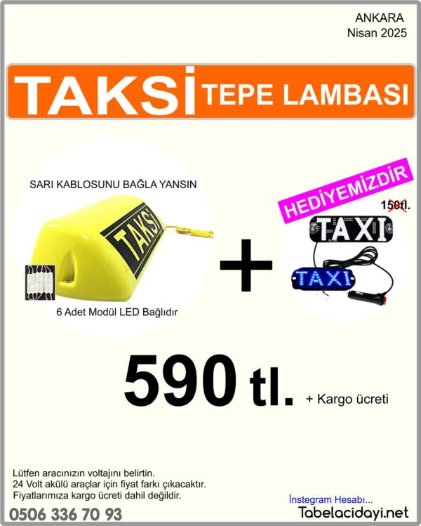 Taksi Tepe Lambası (Ledli)